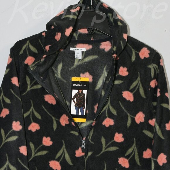 Black Nwt O'Neill Ladies' Half Zip Polar Fleece Hoodie‎ - Picture 3 of 8